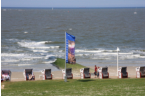 Blick auf den Strand bei Flut